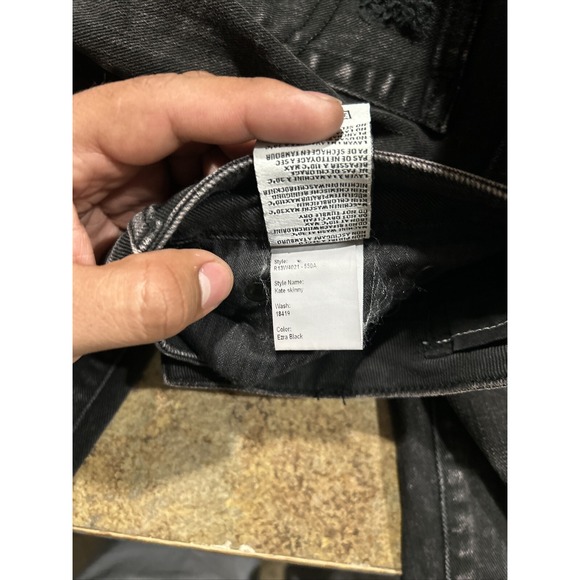 R13 Jeans Women's 28x30 Kate Skinny Reza Black Japan‎ Fabric Distressed - Picture 8 of 10